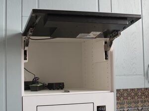 Cabinet Door TV in Kitchen