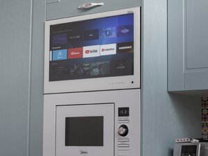 Cabinet Door TV in Kitchen