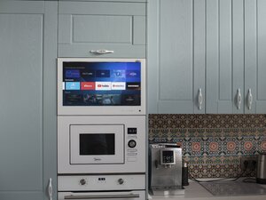 Cabinet Door TV in Kitchen