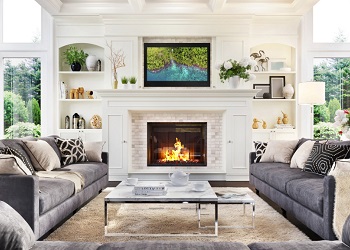 TV above the fireplace
