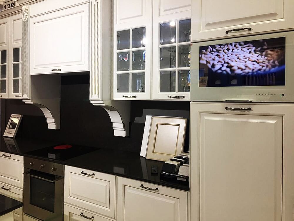TV in the kitchen cabinet